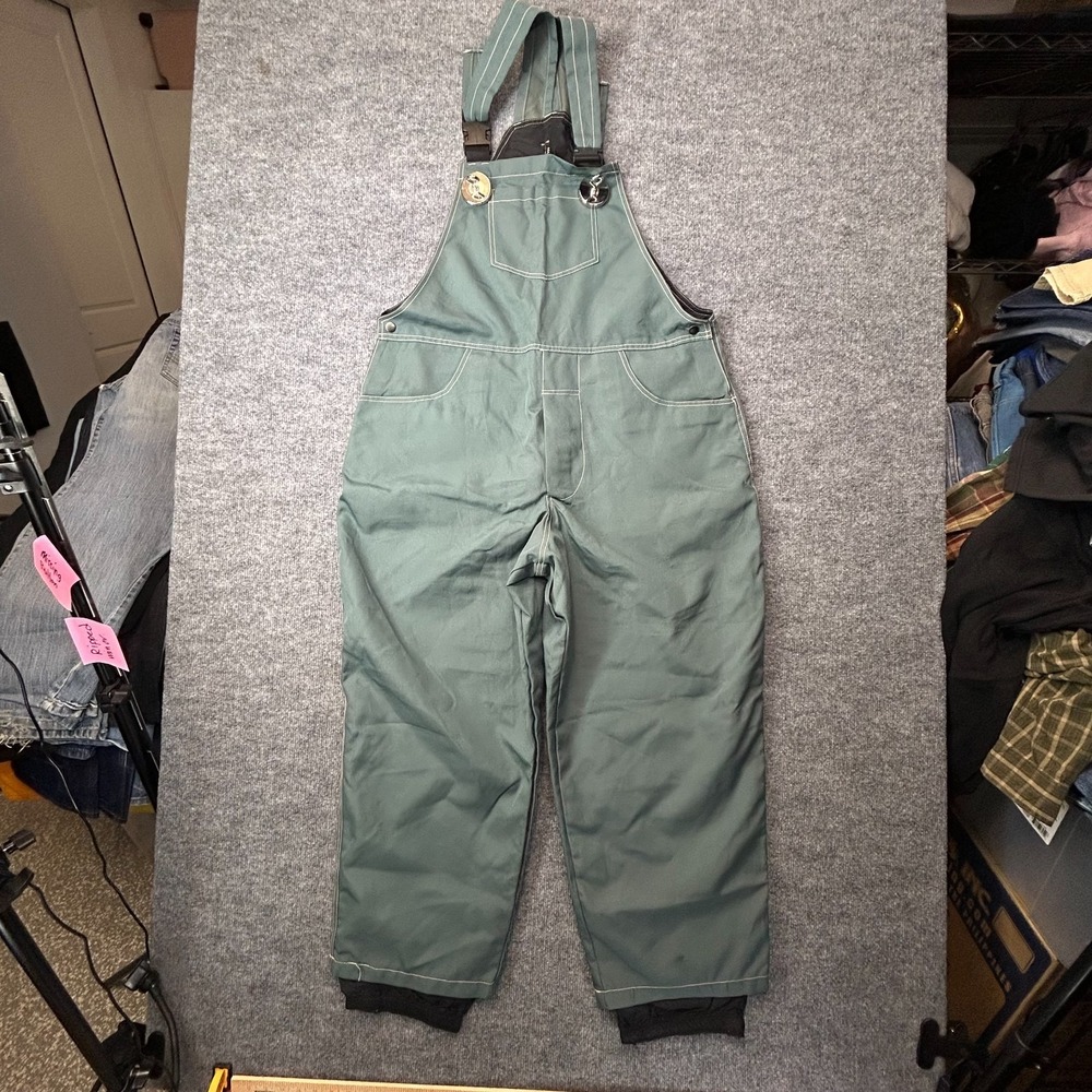 Magnus‎ Overalls Women's Green Denim Lined Pocket Classic Workwear - 43X29.5